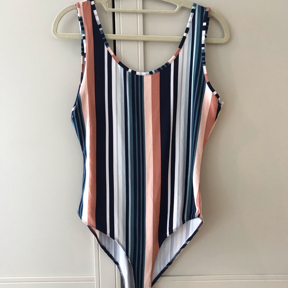 Striped body suit never worn